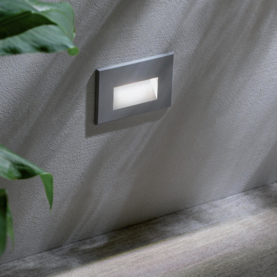 Segnapasso da esterno a incasso a parete grafite led 3w 3000k