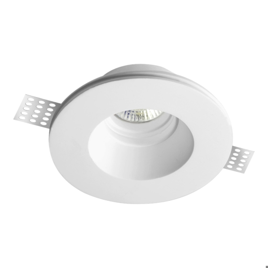 Faretto rotondo in gesso per ncasso a soffitto