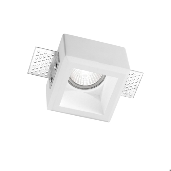 Faretto quadrato di gesso da incasso a soffitto fp