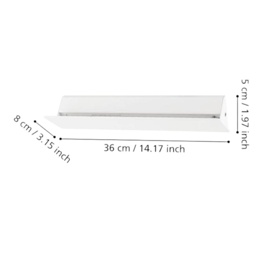 Applique verticale led 12w 3000k bianca moderna zubialde eglo
