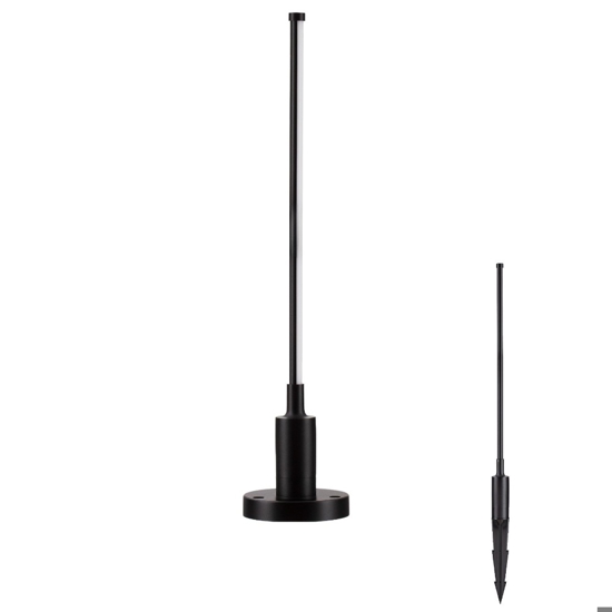Lampione con picchetto luce da giardino nero led 6w 3000ksottile