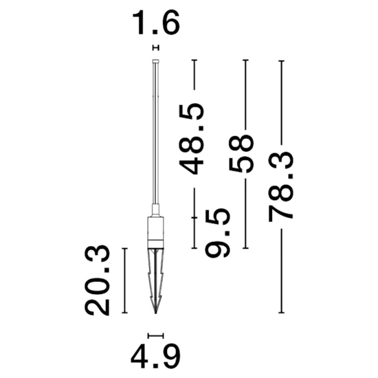 Lampione con picchetto luce da giardino nero led 6w 3000ksottile