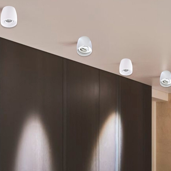 Faretto moderno da soffitto bianco orientabile