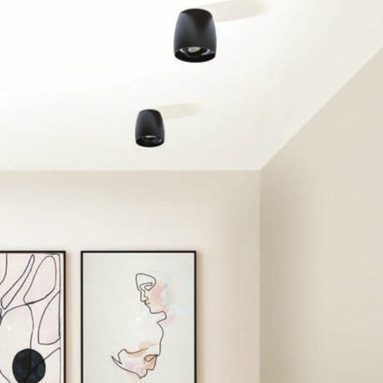 Faretto nero da soffitto orientabile moderno