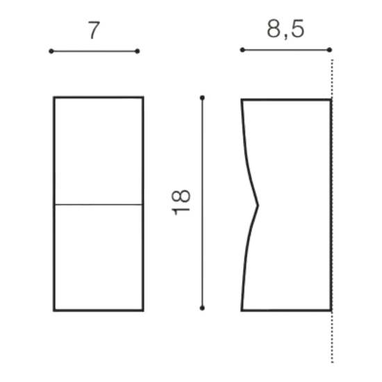 Applique da esterno antracite verticale