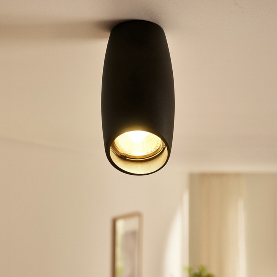 Faretto plafone da soffitto nero design moderno fp