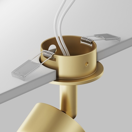 Faretto da incasso focus a soffitto cilindro oro orientabile maytoni