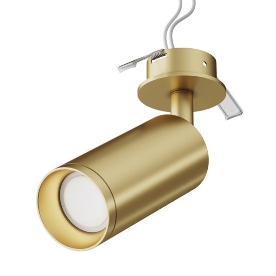 Faretto da incasso focus a soffitto cilindro oro orientabile maytoni