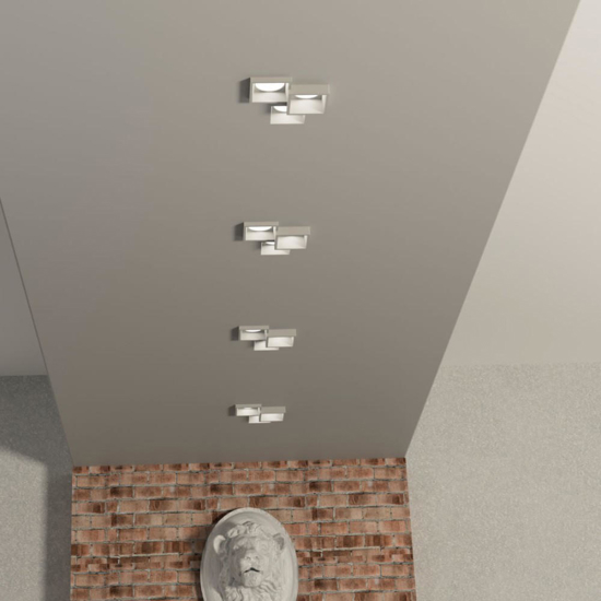 Faretto da incasso 3 luci gx53 led quadrati in gesso da soffitto