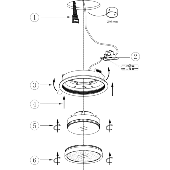 Faretto da incasso a soffitto hoop bianco rotondo gx53 maytoni