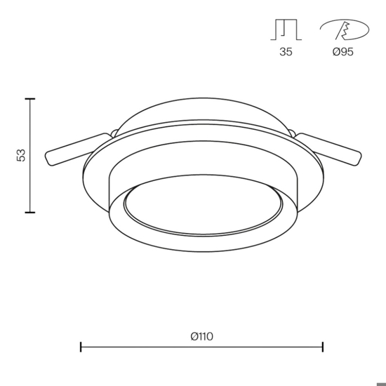 Faretto da incasso a soffitto hoop bianco rotondo gx53 maytoni