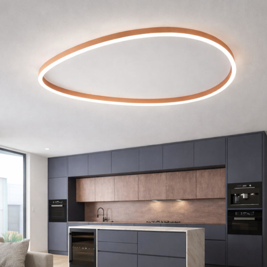 Gea luce ecaris plafoniera design 80cm pesca led 3000k 4000k moderna