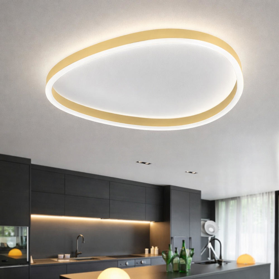 Gea luce plafoniera ecaris beige tonda moderna led 60w cct