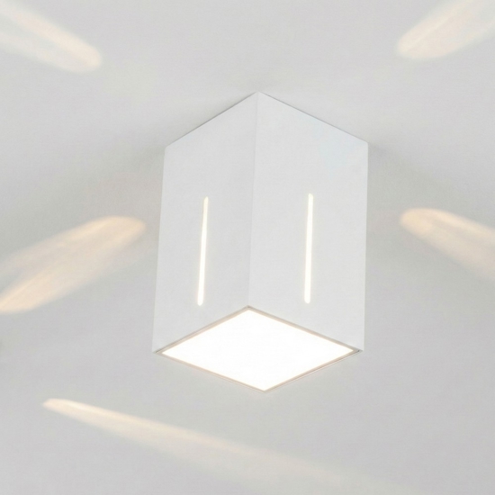 Faretto da soffitto e27 parallelepipedo bianco fp