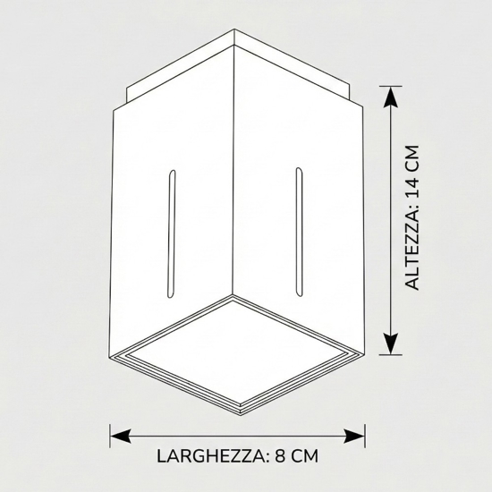 Faretto da soffitto e27 parallelepipedo bianco fp