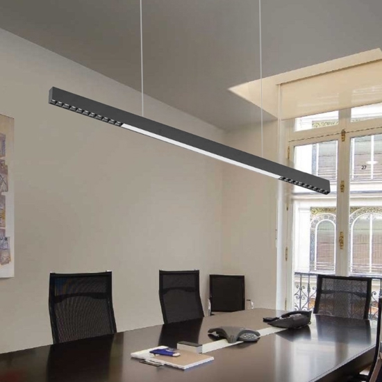 Lampadario per scrivania ufficio nero led 40w 3000k fp