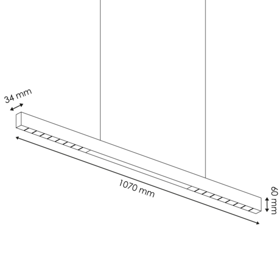 Lampadario per scrivania ufficio nero led 40w 3000k fp