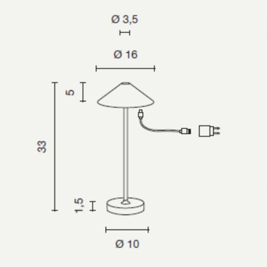 Lampada da tavolo salvia senza fili led 3w 3000k lt moon ondaluce fp