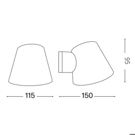 Ideal lux gas ap1 applique da esterno ip43 antracite illuminazione verso il basso
