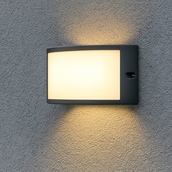 Rex-1 ap1 applique da esterno curvo ip44 antracite ideal lux