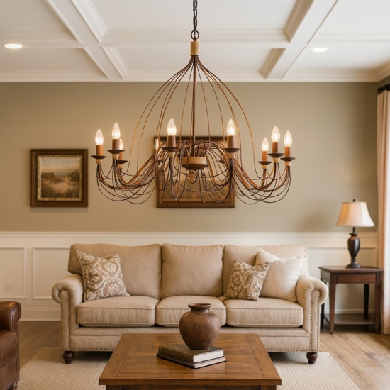 Ideal lux corte sp12 lampadario ruggine contemporaneo