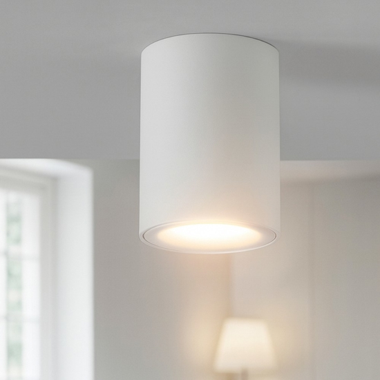 Faretto dimmerabile cilindro da soffitto bianco