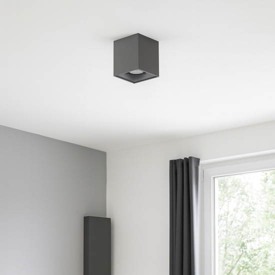 Faretto cubo da soffitto 4.5w 3000k dimmerabile grafite
