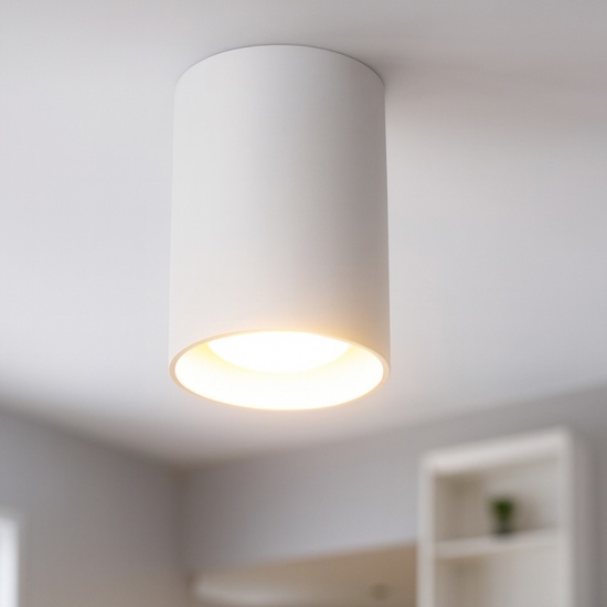 Faretto cilindro bianco 5w 3000k dimmerabile da soffitto
