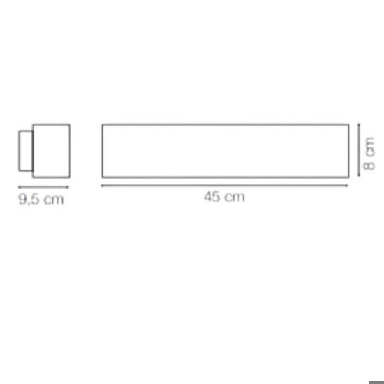 Applique da esterno andromeda ap2 nero ideal lux rettangolare