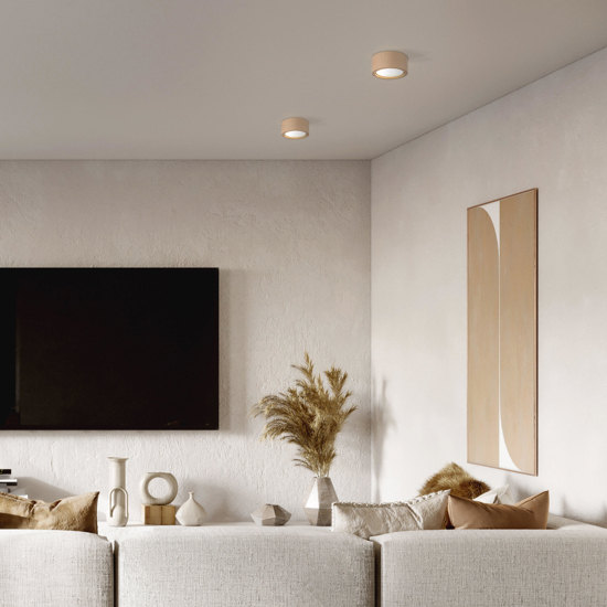 Plafoniera di legno rotonda stile scandinavo