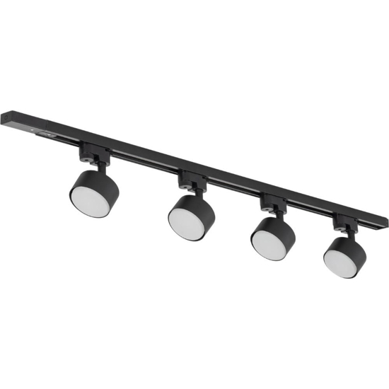 Sistema binario trifase 100cm nero con faretti gx53 orientabili