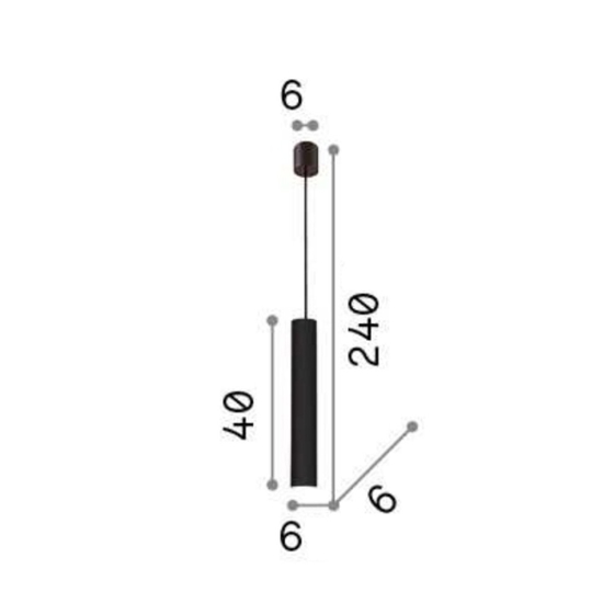 Lampada a sospensione cilindro ideal lux look sp1 d06 bianco