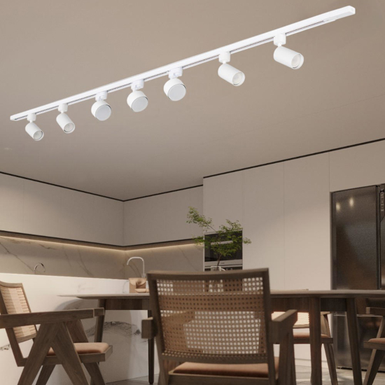 Binario monofase 200cm bianco con mix faretti gu10 gx53 220v