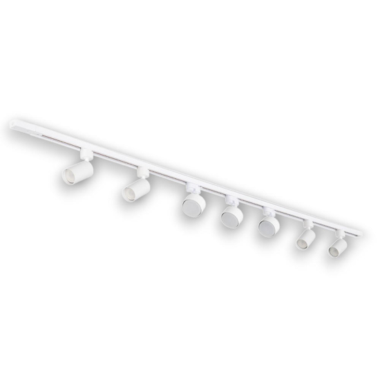 Binario monofase 200cm bianco con mix faretti gu10 gx53 220v
