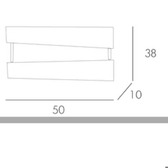 Plafoniera moderna toplight in vetro 50cm design rettangolare