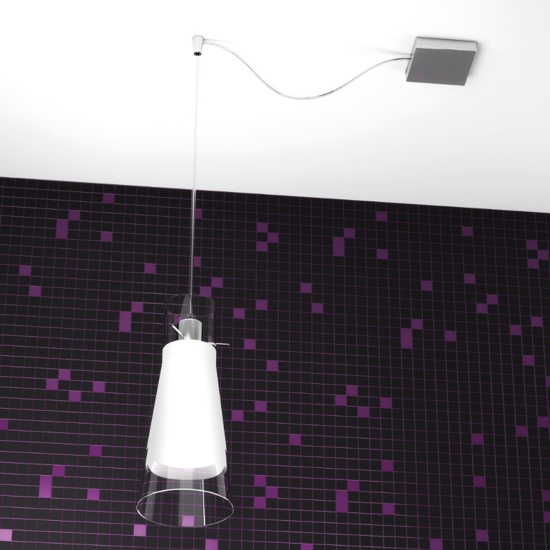 Lampada a sospensione con decentramento 
