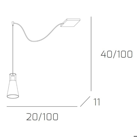 Lampada a sospensione con decentramento 