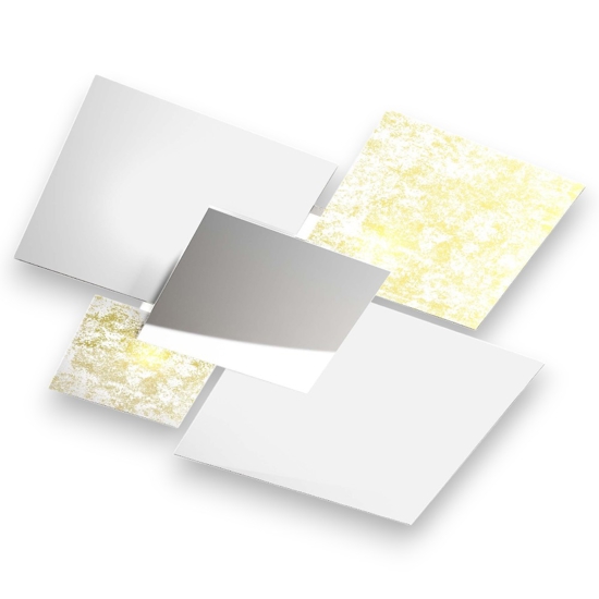 Top light shadow plafoniera moderna 71cm bianco oro rettangolare per cucina