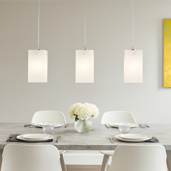 Lampadario per cucina vetri bianchi toplight crazy