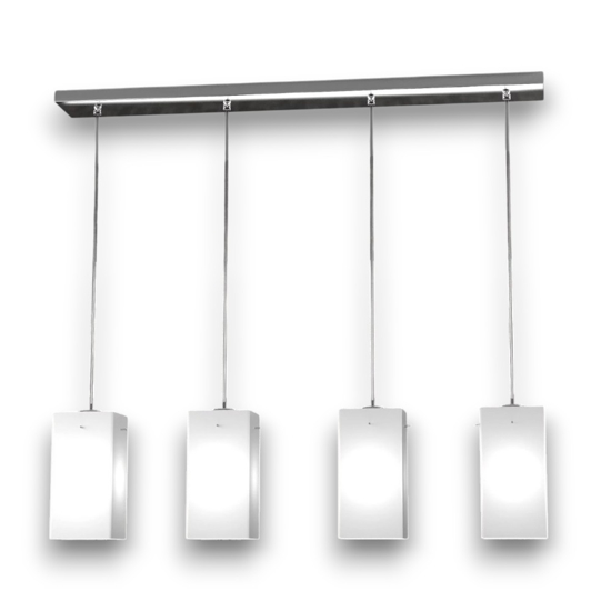 Lampadario per cucina vetri quadrati bianchi