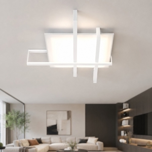 Toplight cross plafoniera medium da cucina bianca design rettangolare