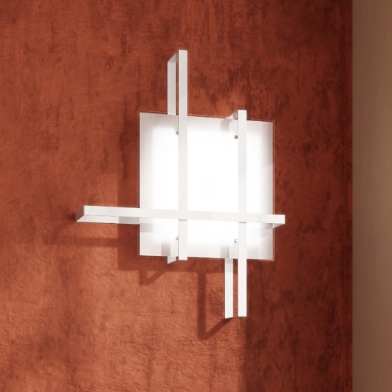 Toplight cross plafoniera medium da cucina bianca design rettangolare