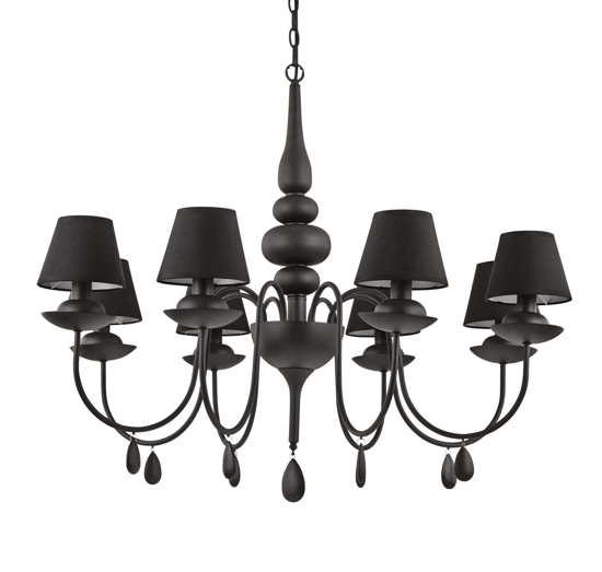 Blanche sp8 ideal lux lampadario nero per salotto shabby chic