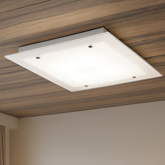 Toplight brick plafoniera per camera da letto quadrata in vetro bianco