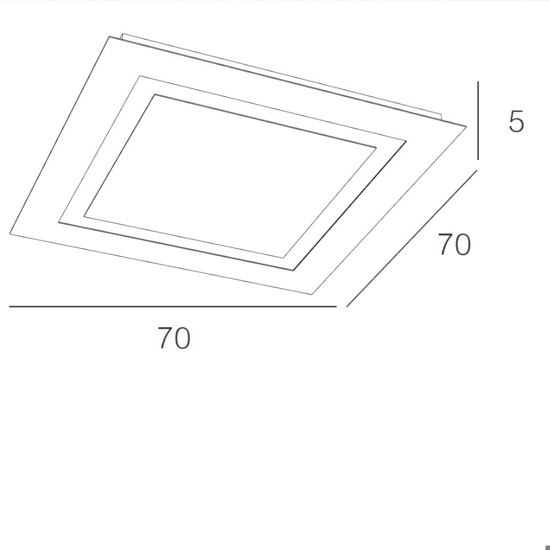 Toplight brick plafoniera per camera da letto quadrata in vetro bianco