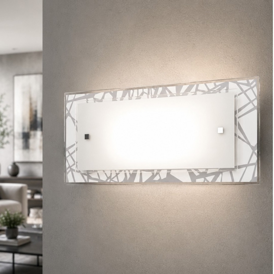 Top light stripes grande applique a parete vetro decorato