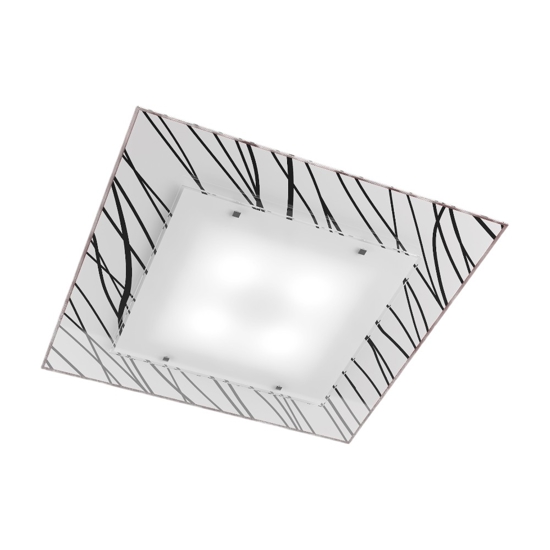 Plafoniera per camera da letto quadrata in vetro toplight scraps