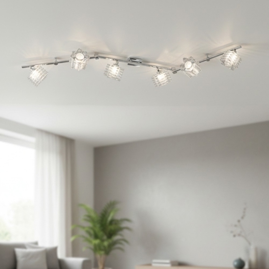 Plafoniera lampada da soffitto con faretti di vetro top light rubik