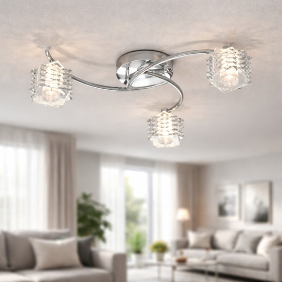 Plafoniera moderna per salotto in vetro top light rubik
