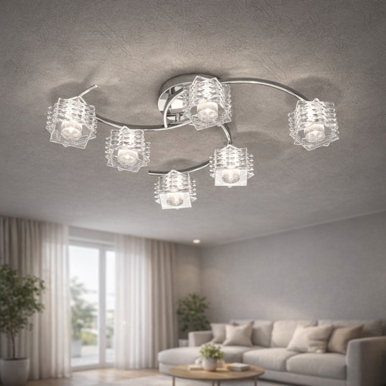 Top light rubik plafoniera con faretti n vetro orientabili